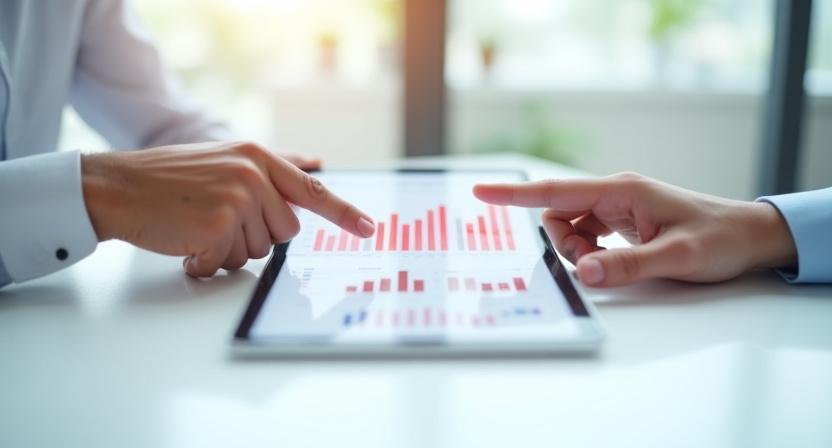 Business partners reviewing strategic data